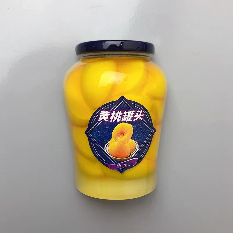 

Canned yellow peach high-end refrigerator sticker magnetic sticker decorative sticker fruit simulation food play magnetic magnet