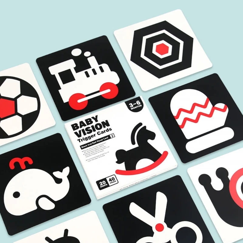 Black White Visual Stimulation Baby Visual Stimulation Card Black White Card Newborn High Contrast Baby 6