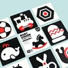 Black White Visual Stimulation Baby Visual Stimulation Card Black White Card Newborn High Contrast Baby 6