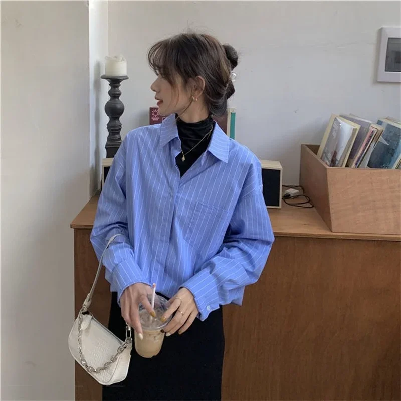 売れ筋商品|||オルセン カットソー トップス レディース Women's Striped Cropped Shirt Ink blue c5a46d2d3949b1d4762e8dfc47b7d0