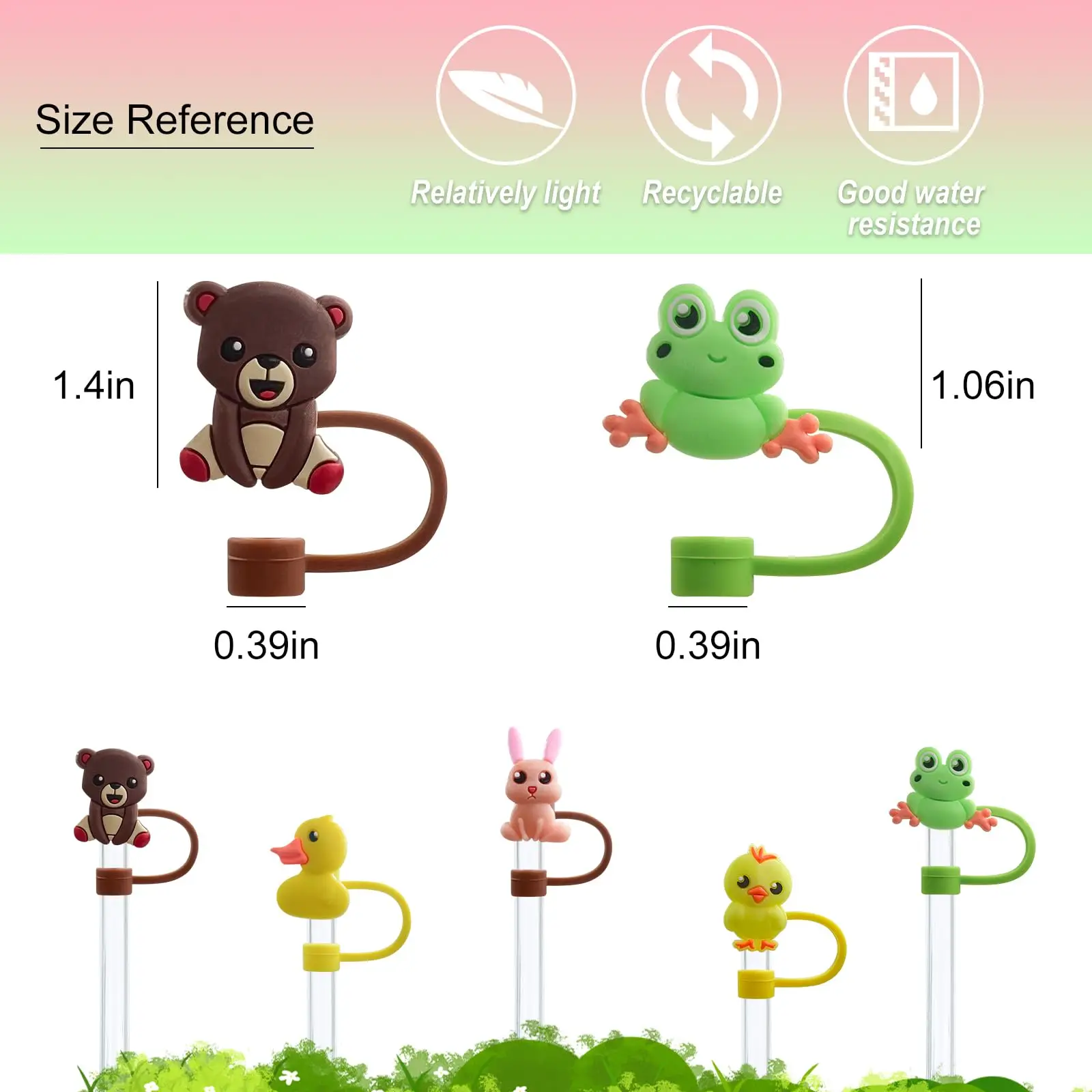 Straw Covers for Stanley,10MM Straw Cover, Food Grade Silicone Straw Topper  for 30&40 Oz Tumbler and Simple Modern 40oz Tumbler.