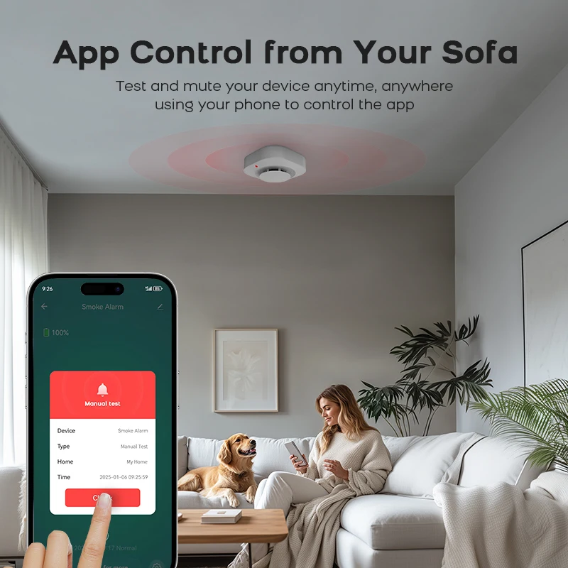 ZIGBEE Smoke Detector Home Security Smoke Sensor Fire Alarm with SmartLife Tuya Compatibility