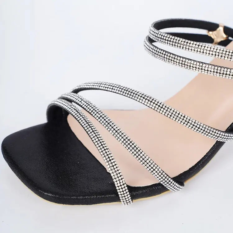 2026 Damen High Heels Sandalen Französische Mode-Sandalen Neuer Feenstil Strass Dünne Hohe Qualitäts-Absatzschuhe – Detail 4