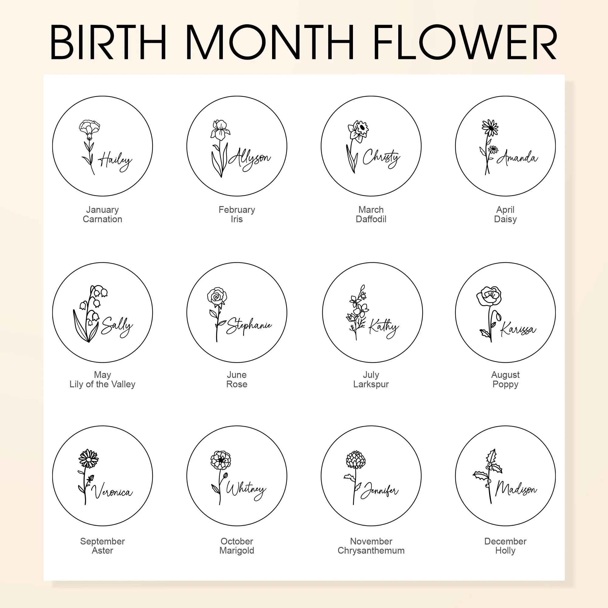 개인 맞춤형 포켓 줄자(탄생월 꽃 포함), 이름이 새겨진 휴대용 줄자, 가죽 줄자, 바느질 선물