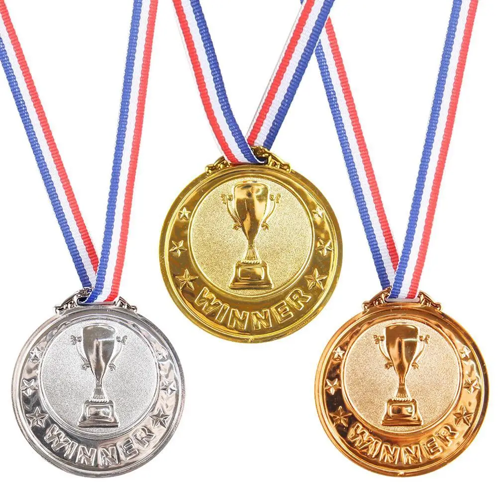 

Gold Silver Bronze Medals Football Basketball Competitions Metal Awards Medal Adults Children Winners Outdoor Games Souvenir Gif