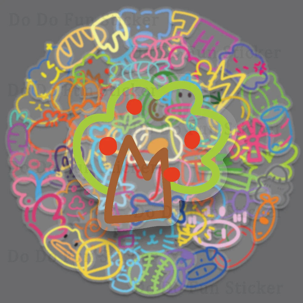 60PCS Cute Cartoon Colorful Small Items PET Sticker Waterproof Oil proof Transparent Ins Style DIY Scrapbook Water Cup Laptop — view 5