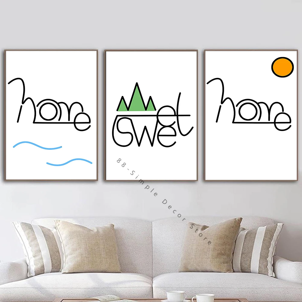 

Scandinavian Home Quote Poster Minimalist Wall Art Modern Canvas Painting And Prints Nordic Bedroom Home Decor Pictures