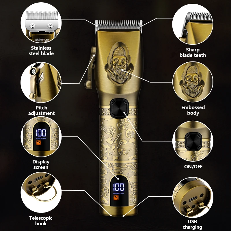 cheveux electrique trois corps en tete tondeuse mise en œuvre et ensemble nouveau 04