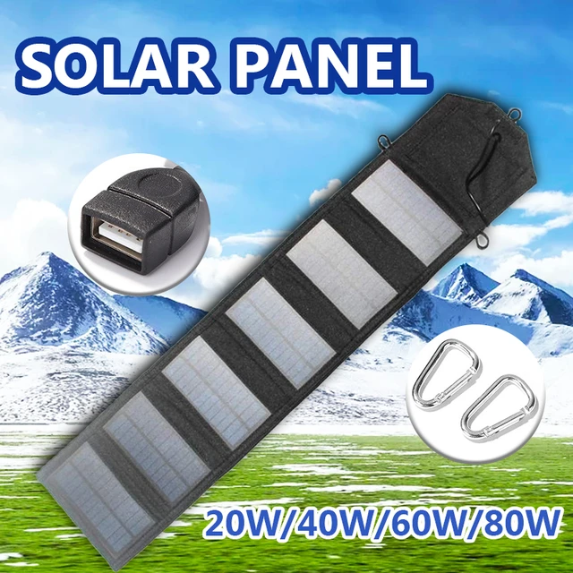 Panel Solar plegable de 20W, célula Solar portátil, resistente al agua, 5V,  USB, cargador de batería de energía móvil para exteriores - AliExpress