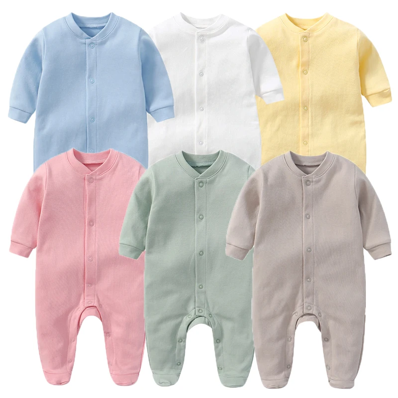 

Newborn Baby Romper Cotton 2/3PCS Solid Color Unisex Baby Girl Clothes Set Pajamas O-Neck Baby Boy Clothes Full Sleeve Autumn