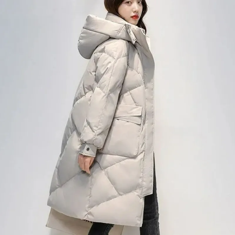 2023 New Women Down Cotton Coat Winter Jacket Female Mid Length Version Parkas Loose Thick Warm Outwear Hooded Fashion Overcoat 2023 new women down cotton coat winter jacket female mid length version loose parkas hooded relaxation outwear student overcoat