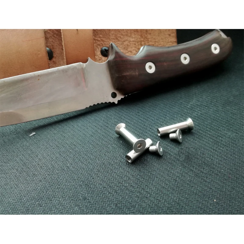 17.0mm x5mm Stainless steel Knife Handle Flat head hex Chicago black Screws Suitable for 5mm hole