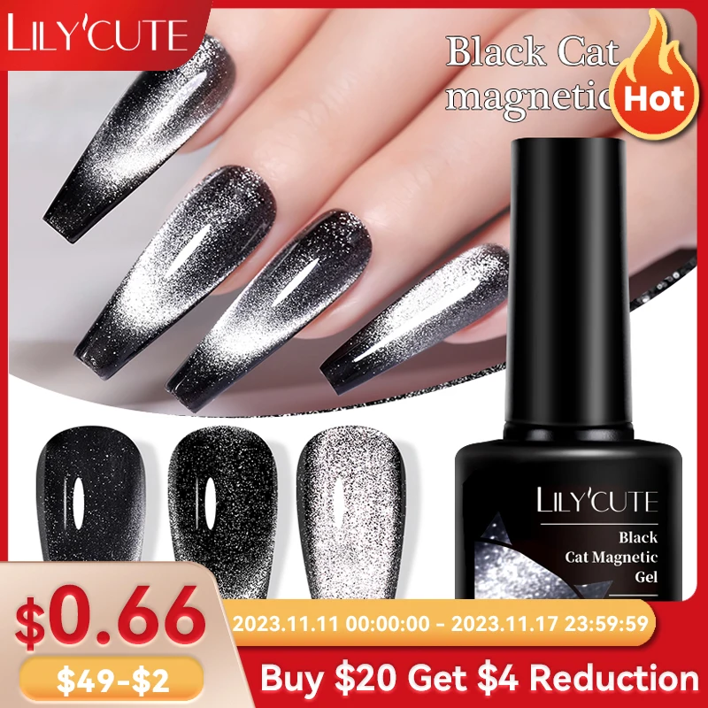 LILYCUTE 7ML Black Crystal Cat 1