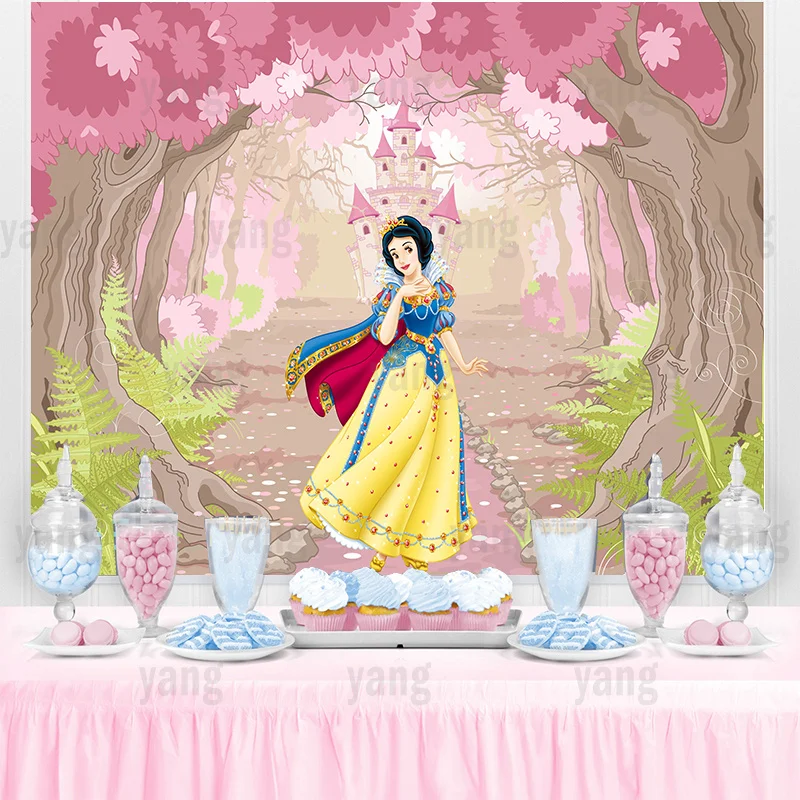 Disney Princess Wedding Castle Biancaneve Cenerentola Sirenetta Ariel Sfondo Ragazze Festa Di Compleanno Baby Shower Banner