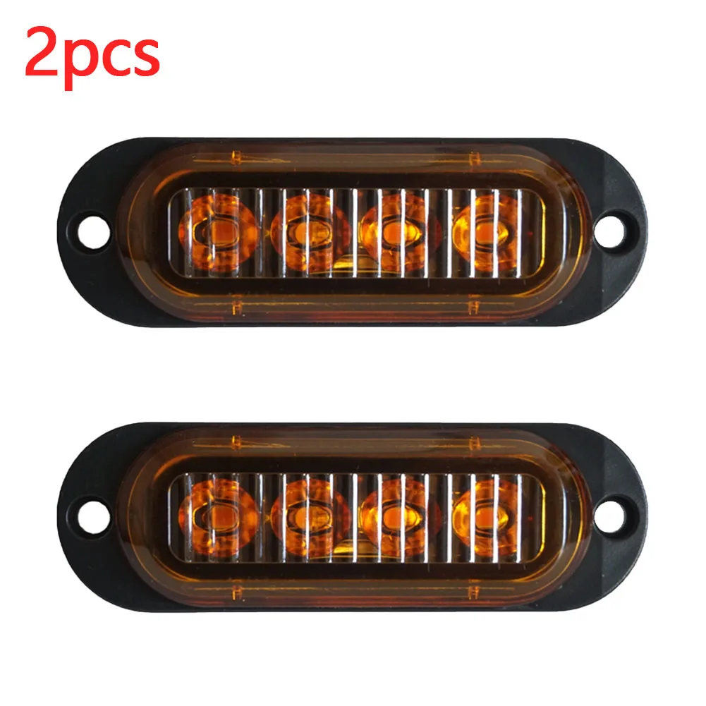 

2 Pcs Truck Side Marker Lights Yellow Clearance Lamp 12V-24V LED Indicator For Trailer Caravan Pick Up Car RV Lorry Boat Van