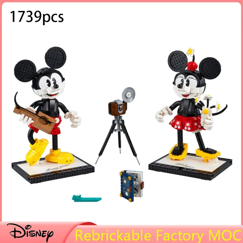 

2023 New IN 43179 Disney Mickey Minnie Mouse Creative DIY Cartoon Character Model Building Block Bricks Children Toys Gift Kids