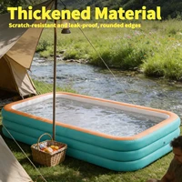 Piscine gonflable durable pour toute la famille, pour jardin, cour ou intérieur (vert) 2