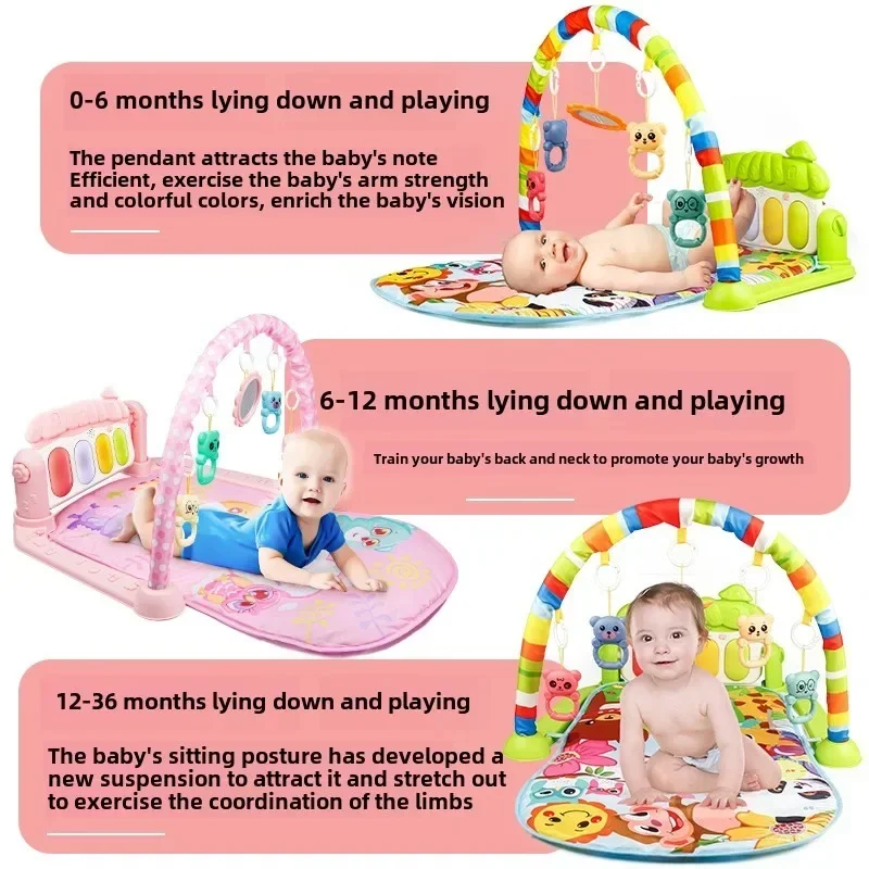 Baby Multifunctional Fitness Frame Activity Gym Play Mat Musical Rack Infant Educational Crawling Carpet Toy Children Gift