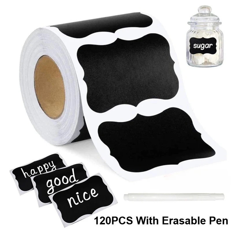 120PCS/Roll Removable Spice Sticker Erasable Pen Waterproof Label Jar Bottle Tag Home Kitchen Decoration