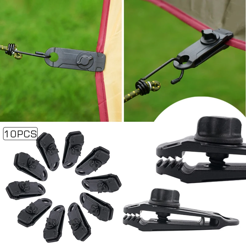 

10pcs Outdoor Canopy Tent Awning Windproof Fixed Clip Tent Clips Black Accesseries For Fixed Tents Awnings 8.5*2.5*2.8CM