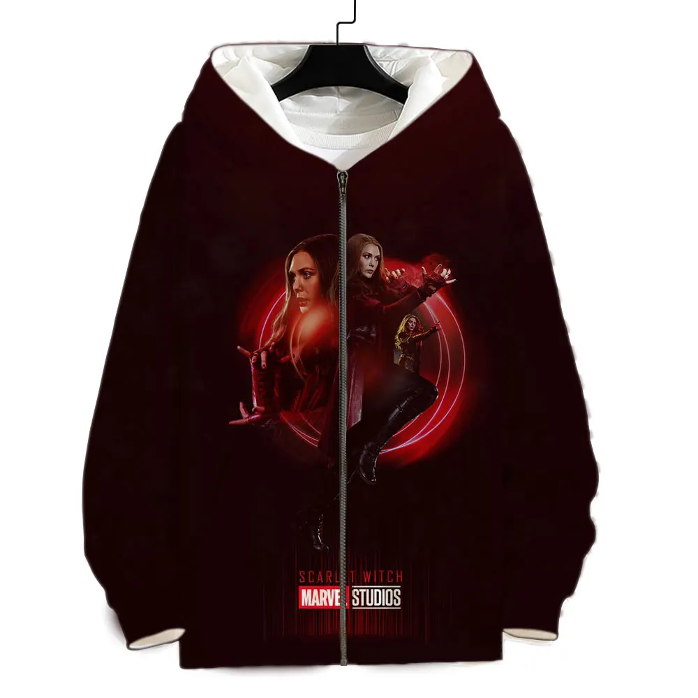2022 New Fashion Men's Zip Up Hoodie Marvel Hero Scarlet Witch 3D Print  Women Sweatshirts Long Sleeve Male Oversized Jackets - AliExpress
