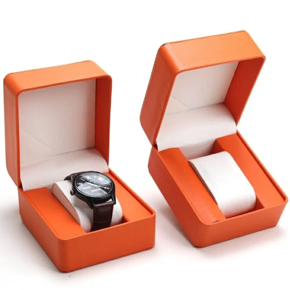 Watch Storage Box Watch Storage Bag Watch Storage Pouch Black Single Watch Gift Box with Pillow PU Leather Wristwatch Display Case Organizer for Men 1PC