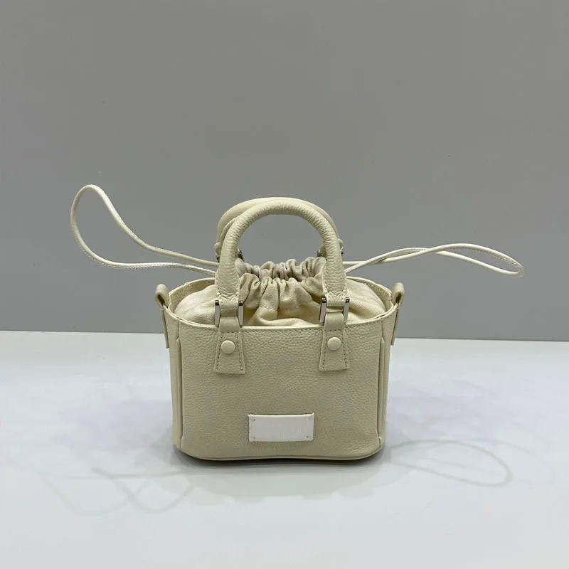 

New Fashion Square Bag, Casual Canvas Drawstring Handbag, Genuine Leather Headlayer, Single Shoulder Diagonal Straddle Bag