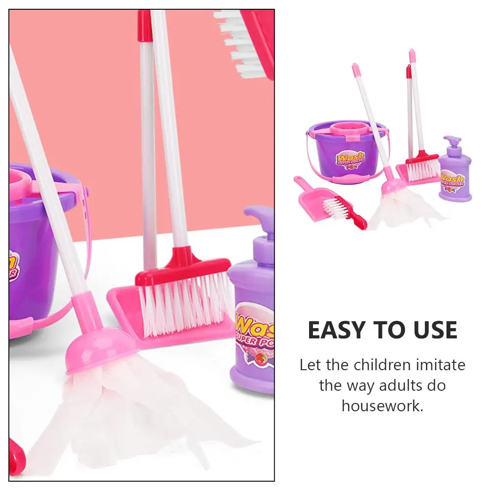 7 Pcs Mops Clean Floor Mopping Toys Kids Cleaning Dust Pan Play Role Toddler Child-sized