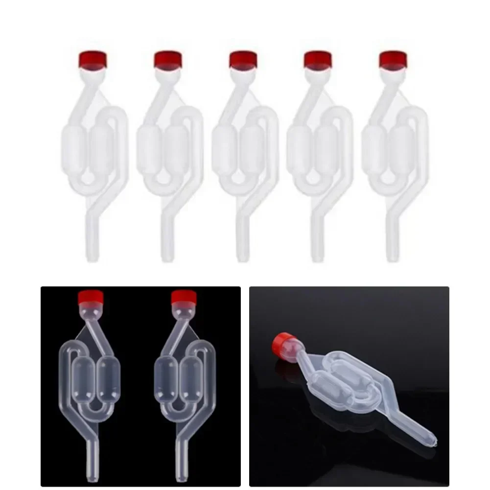 5PCS Bubble Type Fermenter Air Lock Home Brew Wine Plastic One-way Brewing Valve For Wine Making Accessories