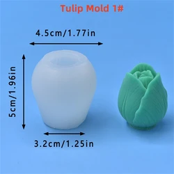 Elegant Tulip & Rose 3D Silicone Floral Mold - Perfect for Scented Candle and Soap Crafting (Tulip Mold 1)