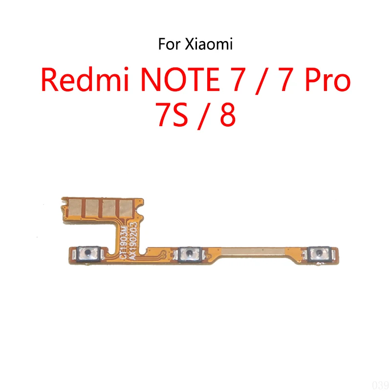 

10 шт./партия для Xiaomi Redmi NOTE 7 Pro 7S 8 Кнопка питания переключатель громкости кнопка отключения звука вкл/выкл гибкий кабель