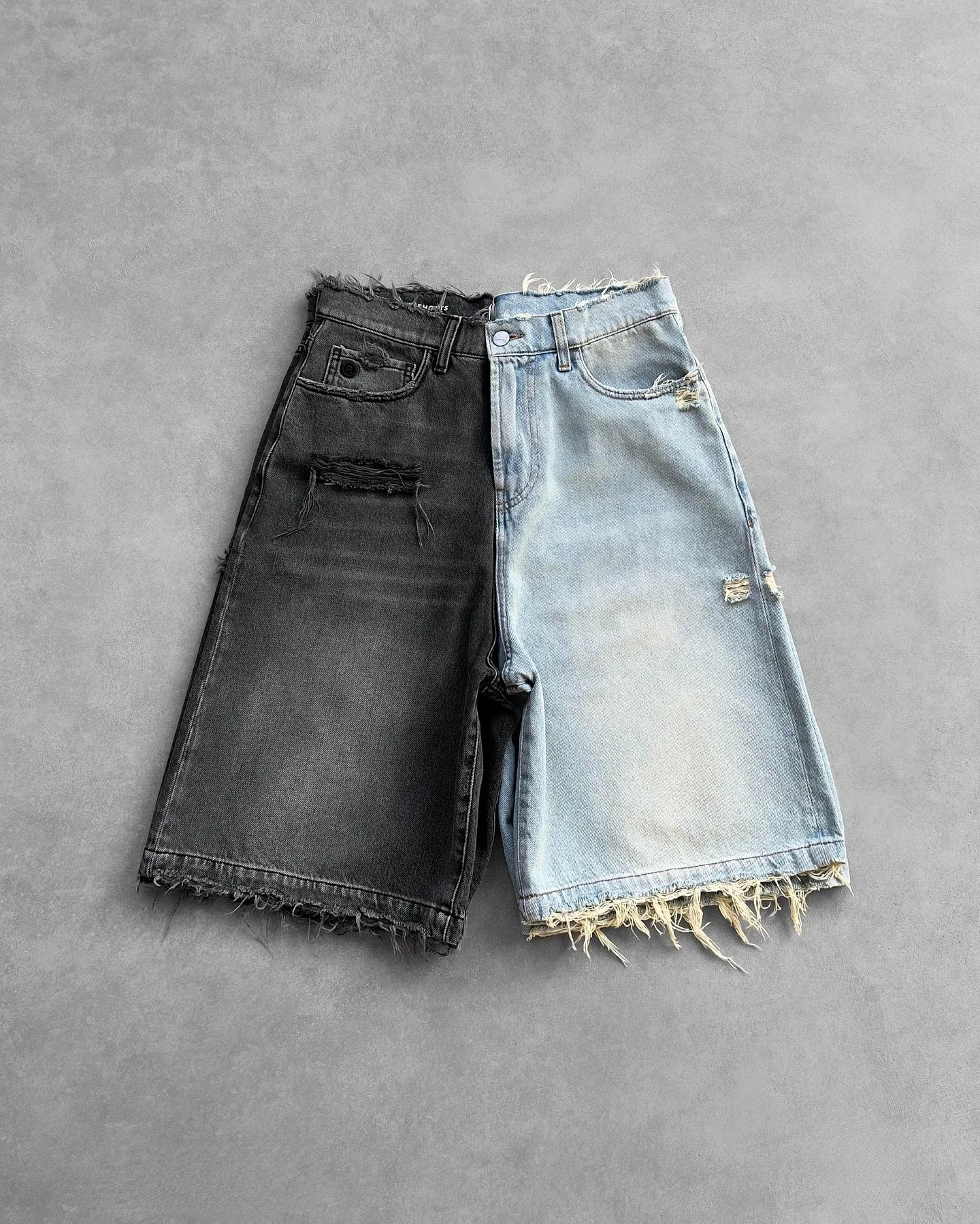 Y2k Black Punk Wash Baggy Work Shorts Men Women Summer Hip Hop Ripped Hole Denim Shorts Raw Edge Casual Jorts Streetwear 6