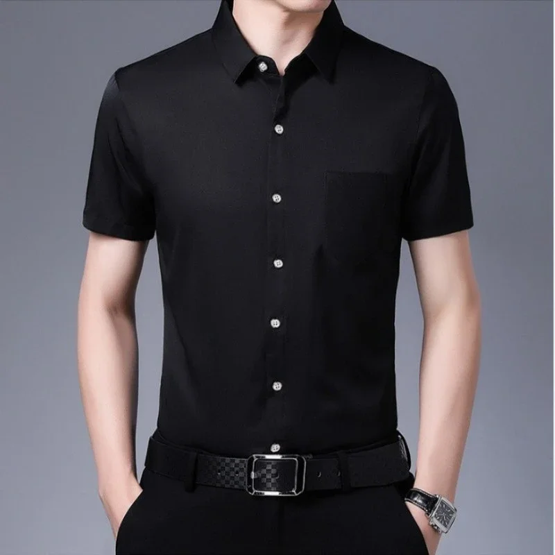 قميص رجالي كاجوال بأكمام قصيرة ، خالي من التجاعيد...