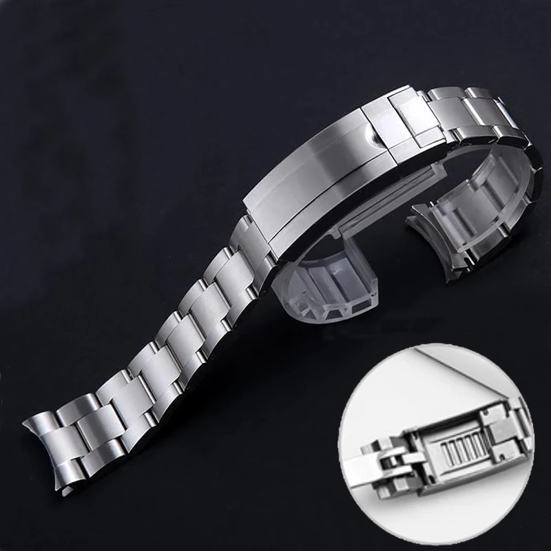 Cinturino In Acciaio Inossidabile Solido Per Rolex Submariner Daytona Sup Gmt Men Fine-Tuning Pull Button Buckle Strap Bracciale Di Lusso
