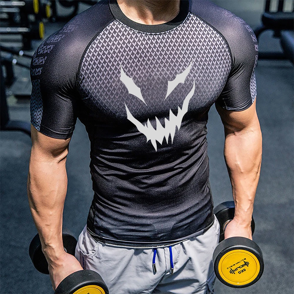 Black Clover Anime Compression Shirts Men Fitness Summer Gothic