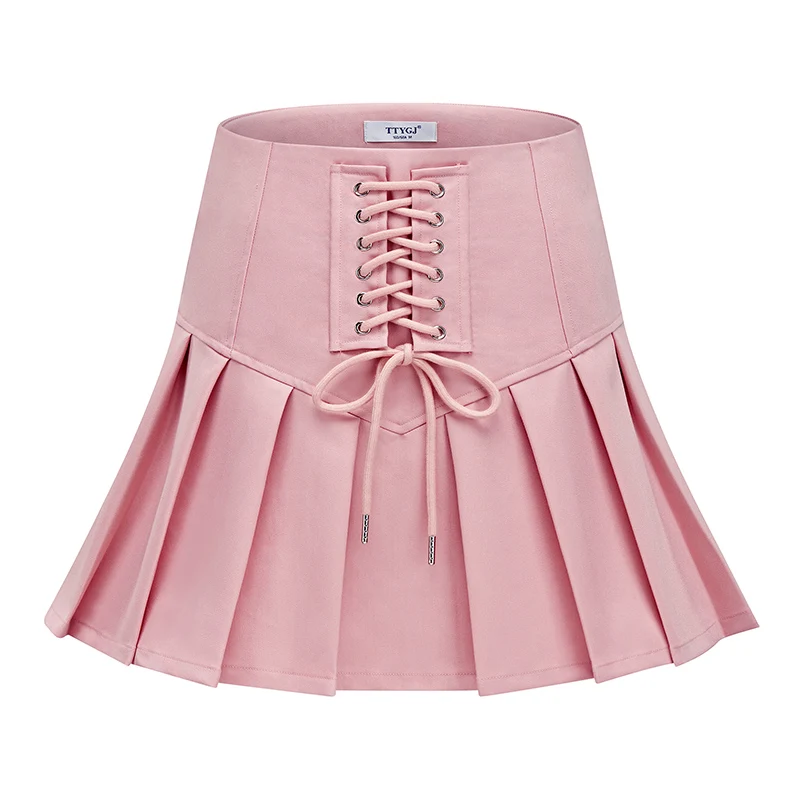 TTYGJ Golf Clothing Women's Spring/Summer New Quick Drying Half Body Pleated Skirt Waist Strap High Waist Sports Short Skirt