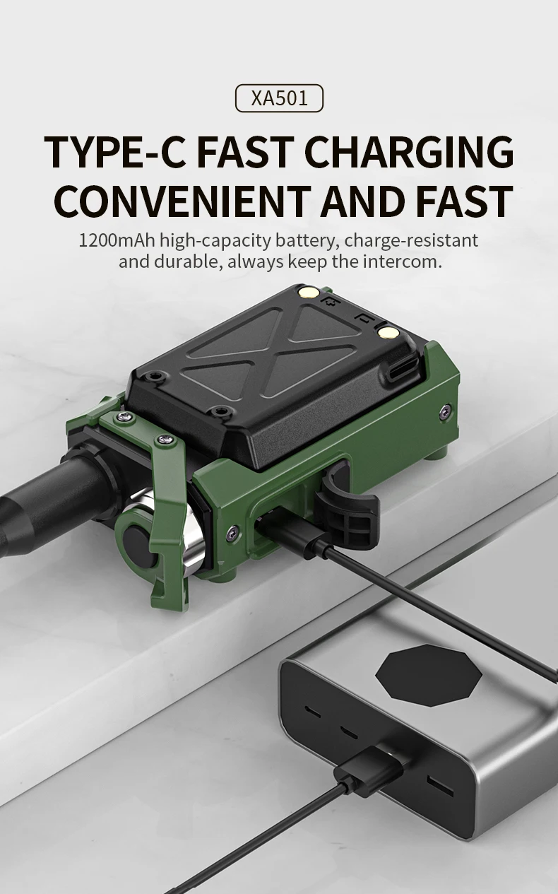 Chierda XA501 Mini Walkie Talkies UHF Long Range Portable Flashlight 2s Copy Rechargeable Type-C Charger For Mountain climbing 5