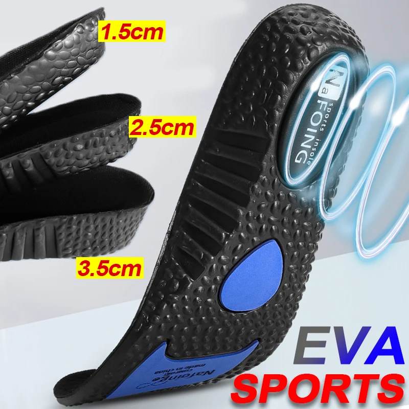 thumbnail image 1 of Plantillas de espuma viscoelástica para aumentar la altura, con amortiguación gruesa, con absorción de impactos, soporte para el arco, suela para zapatillas deportivas para correr, almohadillas ortopé, 1 of 5