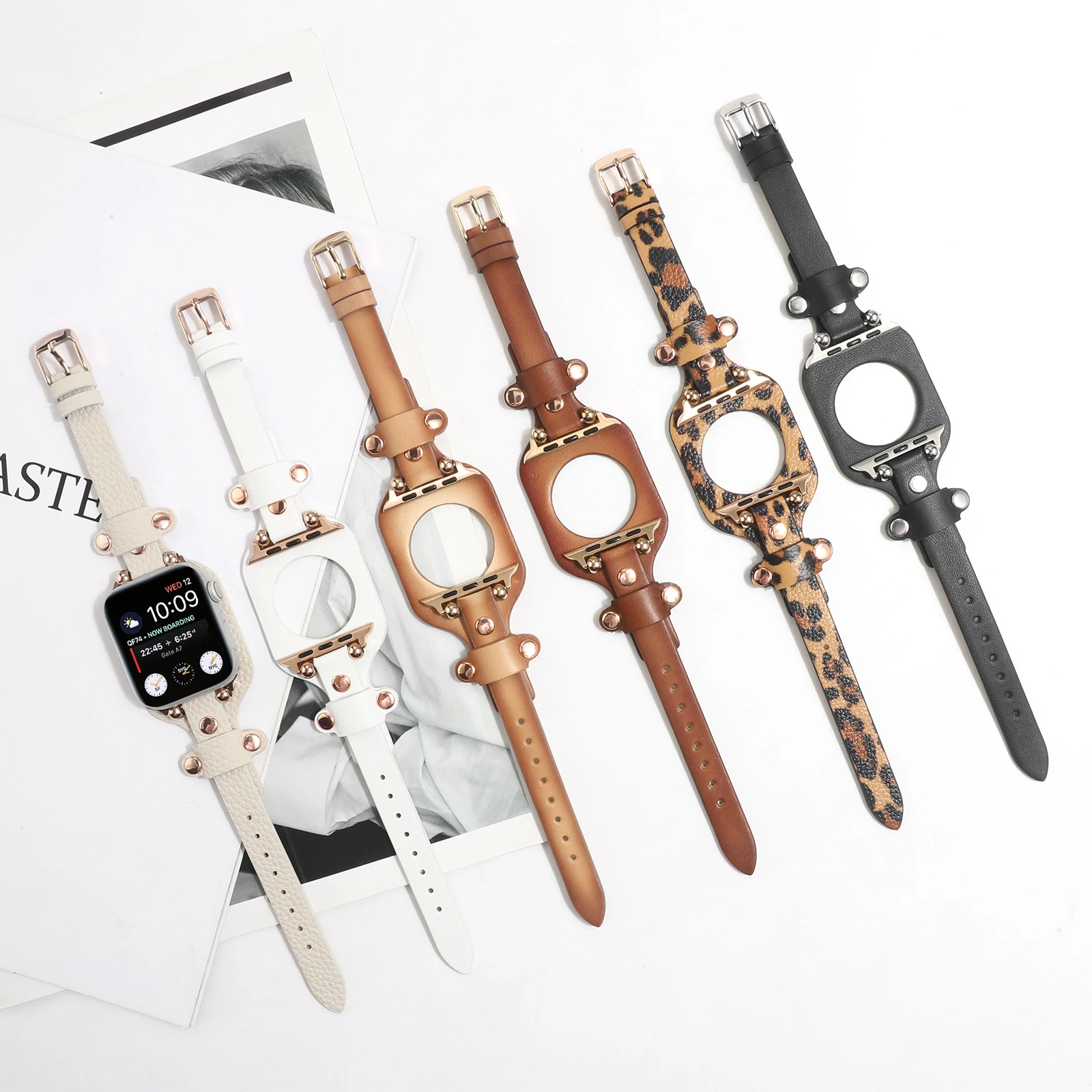 

Genuine Leather Wrist Band Strap Bracelet for Apple Watch Series 8 7 6 5 4 3 2 SE iWatch 40mm 44mm 45mm 41mm 38mm 42mm