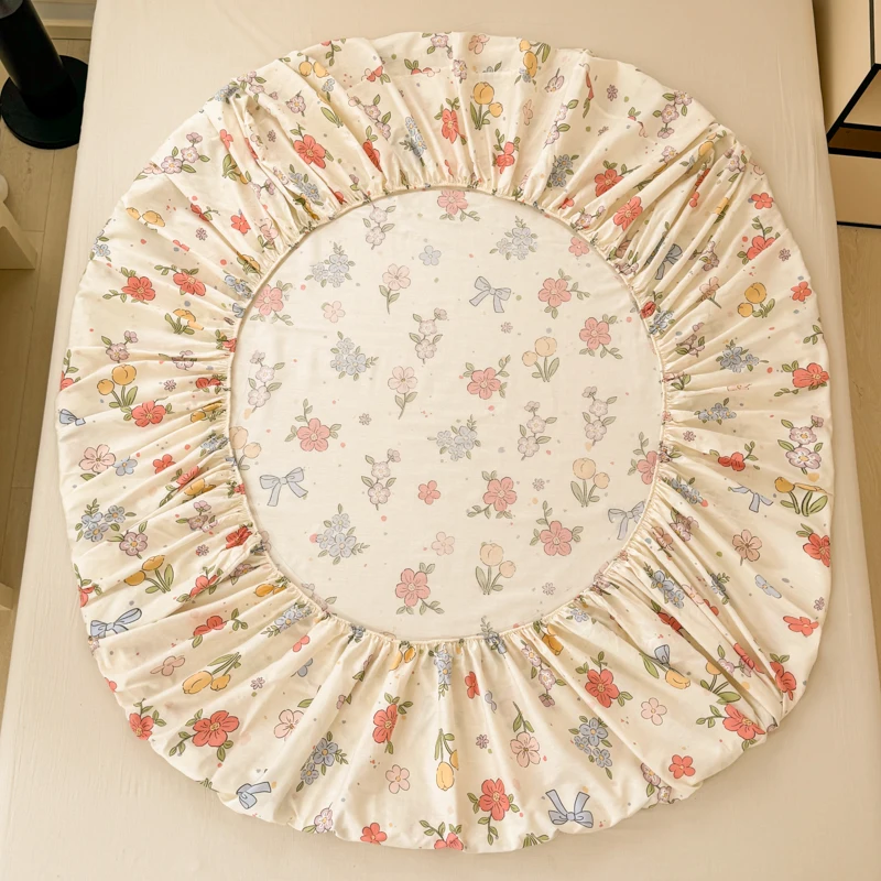 Single Item Bed Hat 100% Cotton Print Bedspread Double Mattress Cover 360 Degree Wrap with Elastic Sheet Set Skin Friendly 200 3