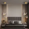 Bedside butterfly chandelier art small chandelier bedroom home decoration bedside lamp modern simple study room art acrylic 3