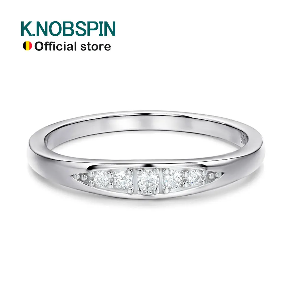 

KNOBSPIN D VVS1 All Moissanite Rings for Women GRA Certified Lab Diamond Engagement Wedding 925 Sterling Silver Ring