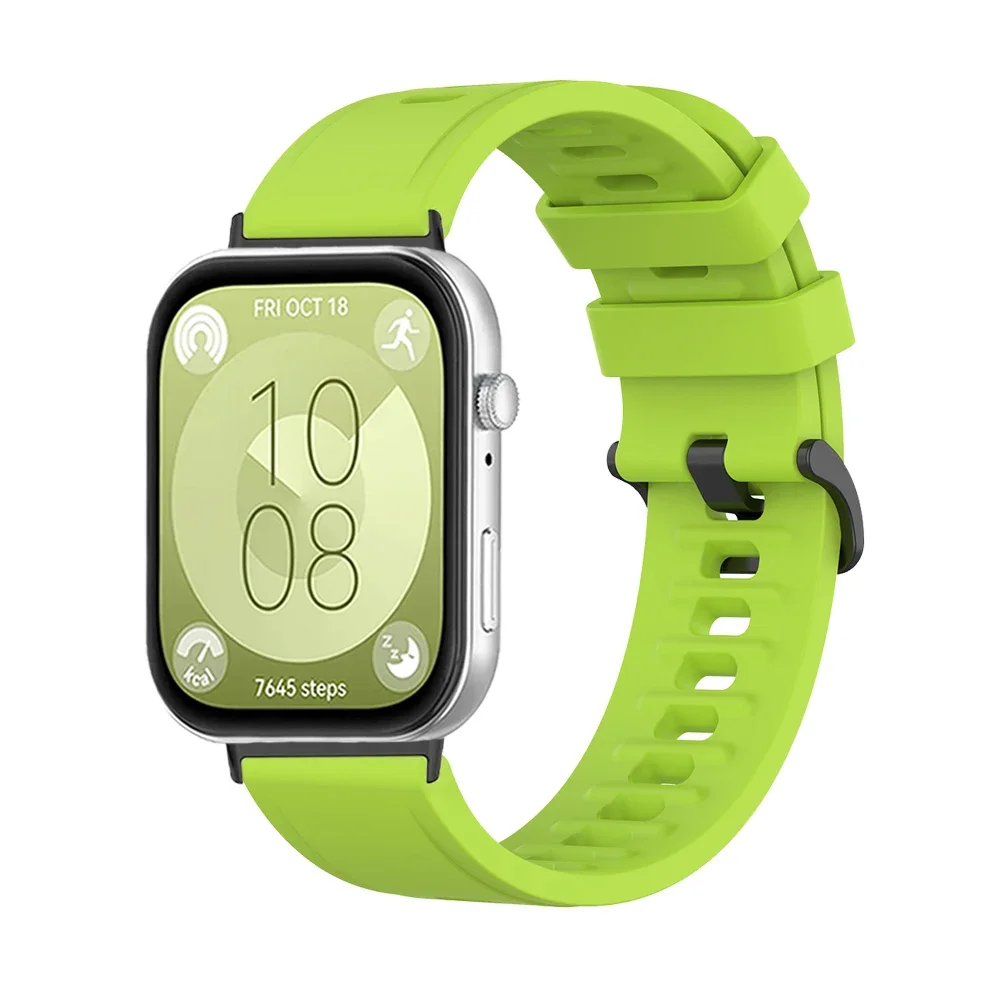 Silicone Strap with Metal End Interfaces for Huawei Watch Fit Bracelet Accessories