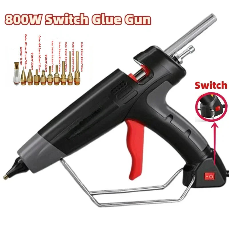 Hot Glue Gun 800W Industrial Hot Silicone Gun for Woodworking Tools AC Plug 220V 11mm Professional Hot Glue Gun for Car Repair