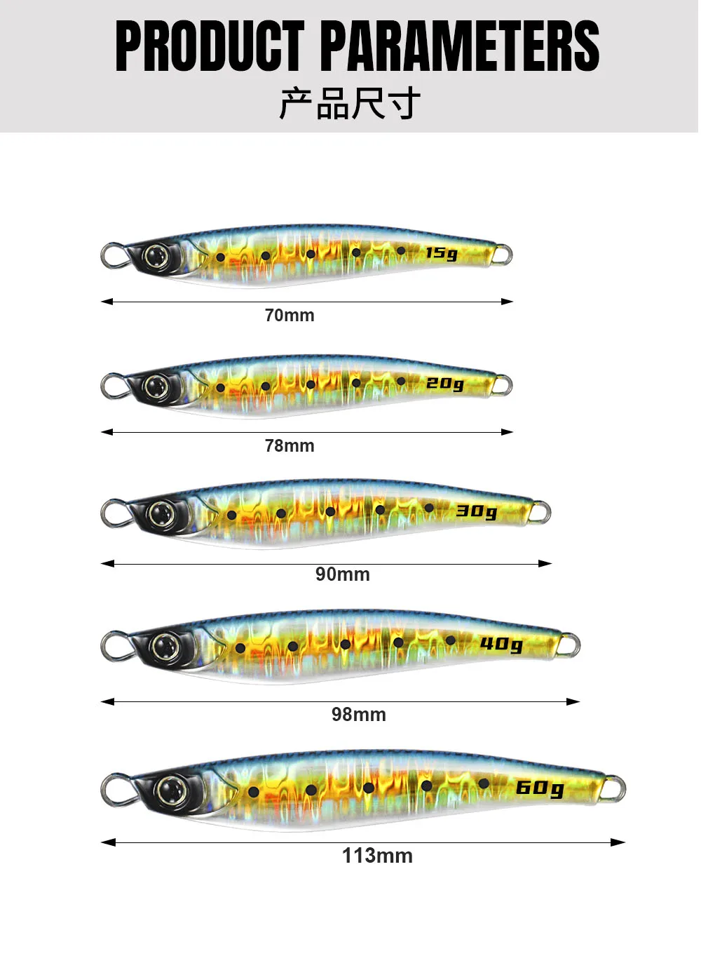 JIGGING PRO Jugulo Jig 15g 20g 30g 40g 60g Shore Casting Metall Jig Salzwasser angeln Köder Für Wolfsbarsch Künstliche Köder Tackle – Detail 4