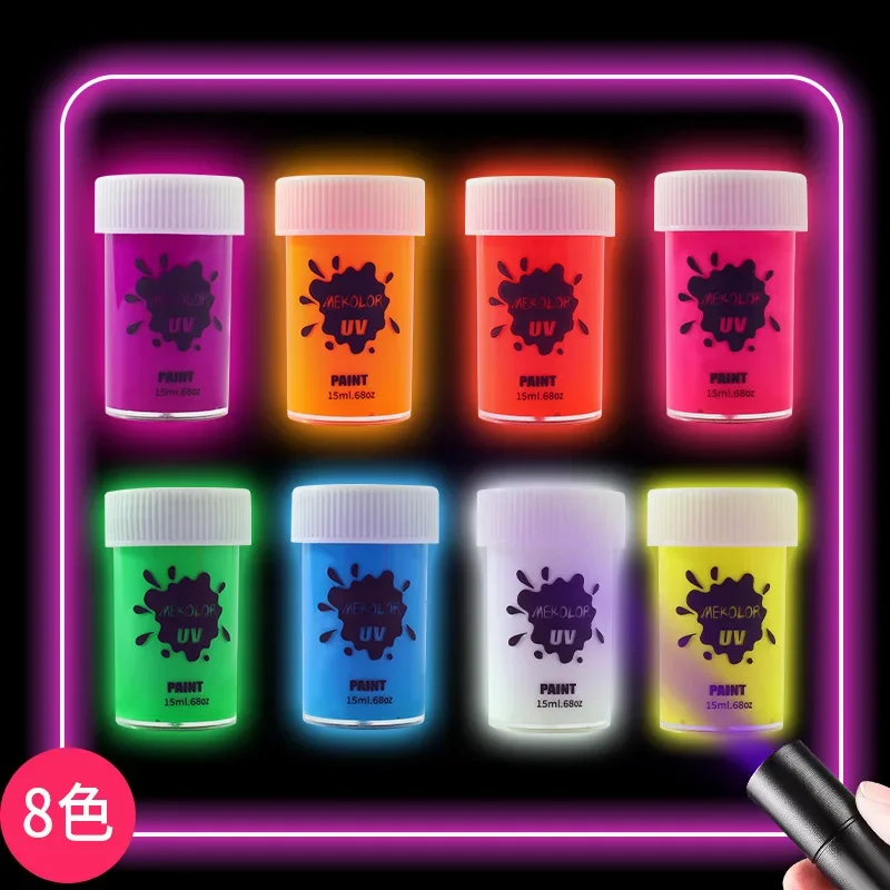 

8pcs Water-based Body Face Fluorescent Painting Paste Body Paint Halloween Children's Painting Paste Quick Dry and Easy To Wash