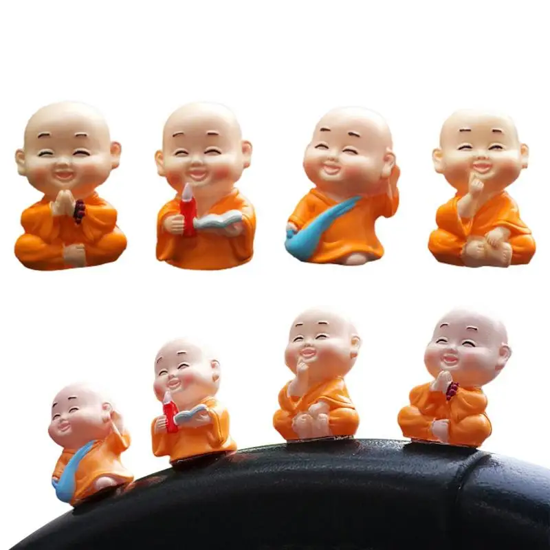 Buddha Statue Car Dashboard High Grade Material Hand Painted Buddha Statue 4 Styles Cute Mini Buddha Figurine For Dashboard