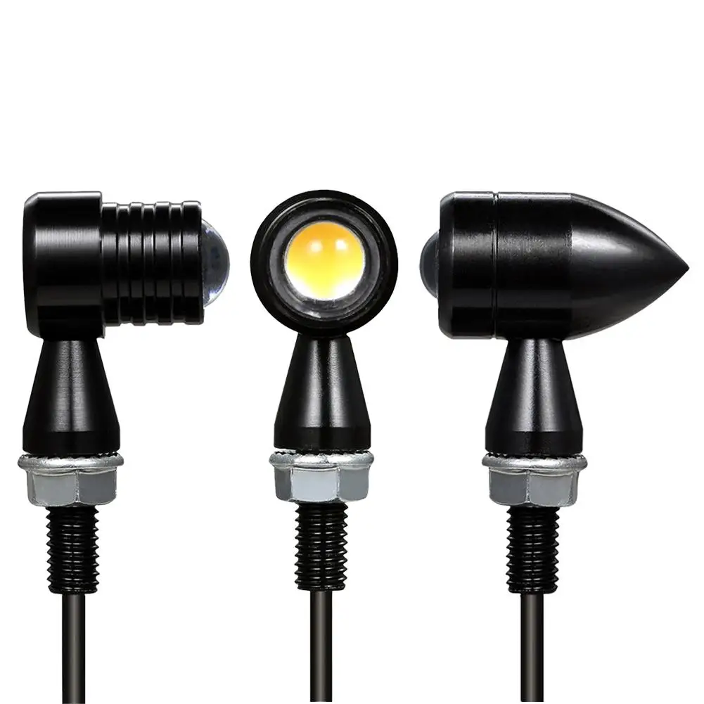 

1 Pair Motorcycle Led Turn Signal Retro Mini Indication Lamp Brake Light Blinker High-brightness Cob Lamp Bead