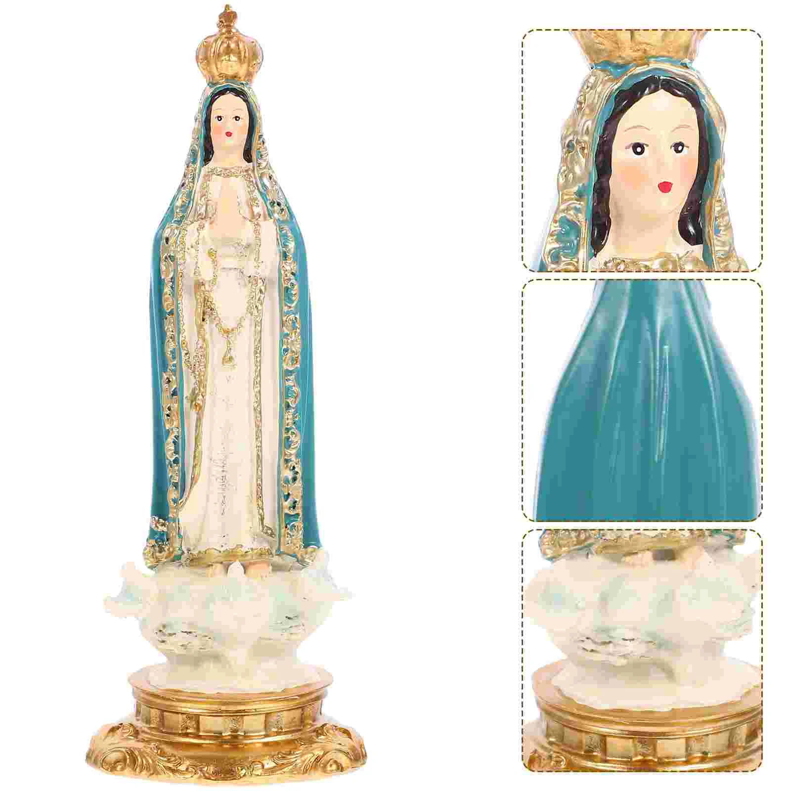

Saint Statue Ornaments Tabletop Desktop Resin Figurine Catholicism Madonna Virgin Mary Decor