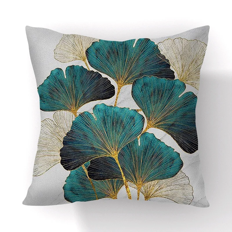 Set di 2 federe decorative per cuscini con piante verdi tropicali, 45 x